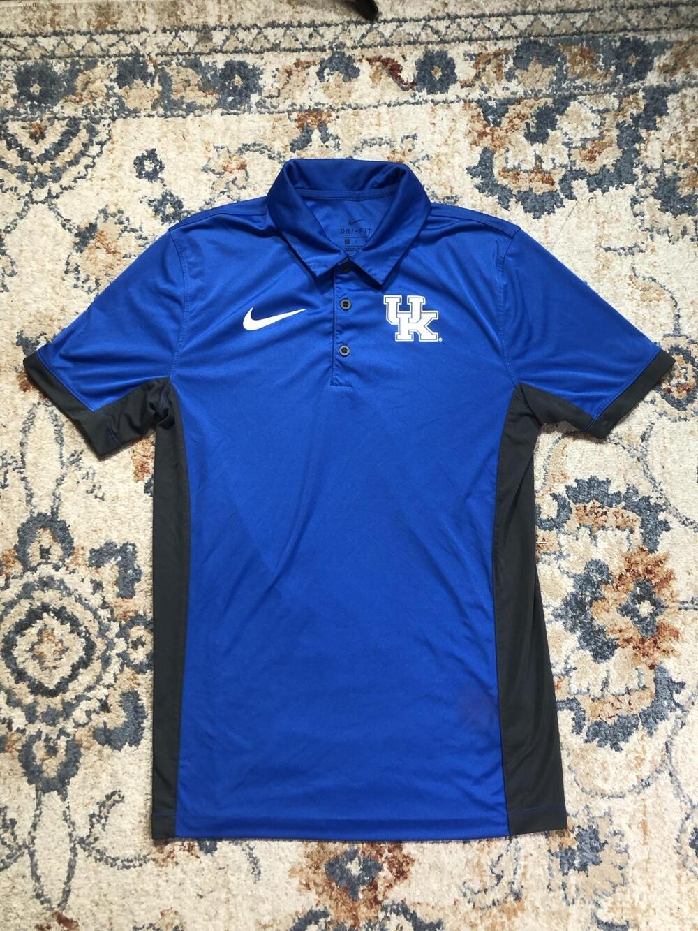 Kentucky Wildcats Polo Shirt Mens Small Blue NCAA Basketball Nike Dri-FIT